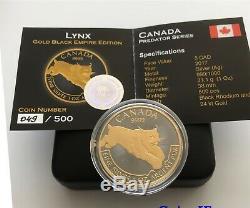 2017 1oz. 999 Canada Predator Lynx Gold Gilded & Ruthenium Silver Coin