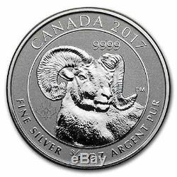 2017 $2 Canada. 9999 3/4oz Big Horn Sheep Silver Reverse Proof 30pc Roll