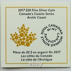 2017 $20 Canada's Coast Arctic Coast 1 oz Pure Silver Color Proof 3rd in Series