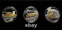 2017 $20 Locomotives Across Canada Set Fine Silver Proof Gold Plating #19667