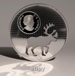 2017 $30 Endangered Animal Cutout Woodland Caribou Pure Silver Coin Canada