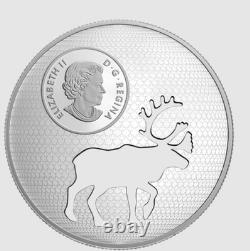 2017 $30 Endangered Animal Cutout Woodland Caribou Pure Silver Coin Canada