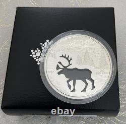 2017 $30 Endangered Animal Cutout Woodland Caribou Pure Silver Coin Canada
