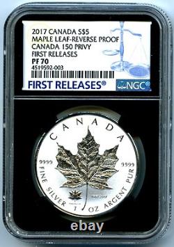 2017 $5 Canada 1oz Silver Ngc Pf70 150 150th Privy Reverse Proof Maple Leaf Fr
