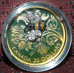 2017 CANADA $20 BEJEWELED BUGS BEE 1 OZ SILVER COIN WithGEMSTONES TONING ON COIN 2017 CANADA $20 BEJEWELED BUGS BEE 1 OZ SILVER COIN WithGEMSTONES TONING ON COIN
