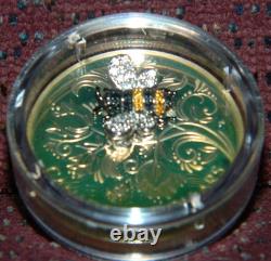 2017 CANADA $20 BEJEWELED BUGS BEE 1 OZ SILVER COIN WithGEMSTONES TONING ON COIN