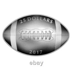 2017 CANADA $25 1 oz FOOTBALL NGC PF70 UC. 999 SILVER CONVEX COIN