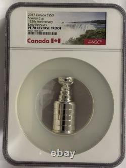 2017 CANADA $50 STANLEY CUP 125th ANNIVERSARY NGC PF70 REV PROOF EARLY RELEASE