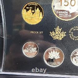 2017 CANADA 7 Pc Pure Silver Proof Set Coins Our Home & Native Land Gold Plated