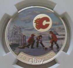 2017 CANADA NGC PF 70 MATTE 1/2 oz Silver CALGARY FLAMES NHL HOCKEY TEAMS