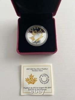 2017 CANADIAN Piedfort Timeless Icons the Maple Leaf $25 Silver Coin