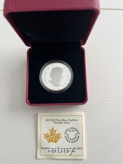 2017 CANADIAN Piedfort Timeless Icons the Maple Leaf $25 Silver Coin