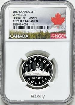 2017 Canada $1 Silver Voyageur Loonie 30th Anniversary Ngc Pf 70 Ucam Pop-7