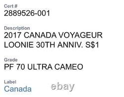 2017 Canada $1 Silver Voyageur Loonie 30th Anniversary Ngc Pf 70 Ucam Pop-7