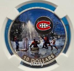 2017 Canada $10 NHL Hockey Teams Montreal Canadiens Ngc Pf70 Matte Silver Coin