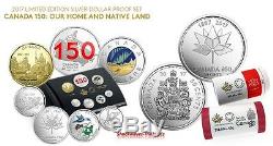 2017 Canada 150 Silver Dollar Proof Set & 2 x 50-CENT SPECIAL WRAP ROLLS