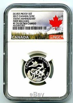 2017 Canada 150th Anniv 25 Cent Ngc Pf70 First Releases Silver Proof Quarter