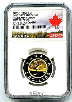2017 Canada 150th Anniversary Toonie Ngc Pf70 Ucam Gilt Silver Proof Two Dollar