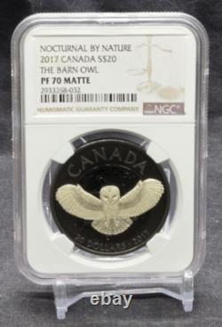2017 Canada $20 Nocturnal By Nature Barn Owl Ngc Pf70 Uc. 999 Silver Coin