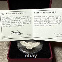 2017 Canada $20 Silver Barn Owl Coin 1oz. 9999 Proof with COA & RCM Box Set