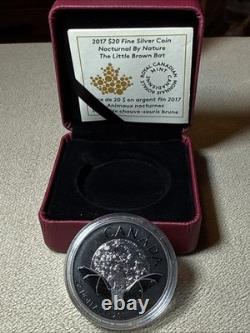 2017 Canada $20 Silver Little Brown Bat Coin 1oz. 9999 Proof with COA & RCM Box 2017 Canada $20 Silver Little Brown Bat Coin 1oz. 9999 Proof with COA & RCM Box
