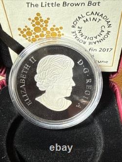 2017 Canada $20 Silver Little Brown Bat Coin 1oz. 9999 Proof with COA & RCM Box