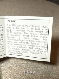 2017 Canada $20 Silver Little Brown Bat Coin 1oz. 9999 Proof with COA & RCM Box