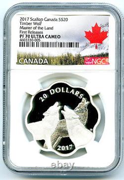 2017 Canada $20 Silver Proof Ngc Pf70 Timber Wolf Master Of Land First Releases