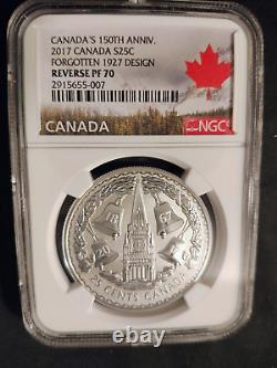 2017 Canada 25¢ Forgotten 1927 Design Rev. Proof Twenty-Five Cents NGC RP 70