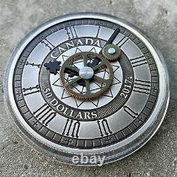 2017 Canada 5 oz. 9999 Fine Silver Coin Peace Tower Clock with working parts