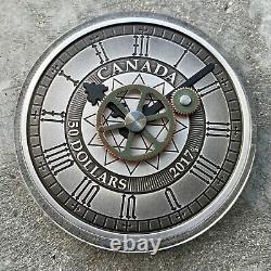 2017 Canada 5 oz. 9999 Fine Silver Coin Peace Tower Clock with working parts