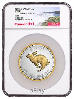 2017 Canada Big Coin Alex Colville Rabbit 5 oz. Silver Gilt NGC PF69 ER SKU47399