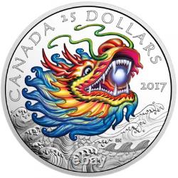 2017 Canada Dragon Boat Festival Ultra High Relief 1 oz Silver Colorized Proof