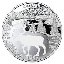 2017 Canada Endangered Animal Cutout Caribou Silver Proof $30 In OGP SKU45913