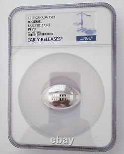 2017 Canada Football Curved 1oz Silver Proof $25 NGC PF70 UCAM Early Releases