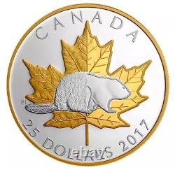 2017 Canada Maple Leaf 1 oz Silver Proof Coin $25 Piedfort Timeless Icons