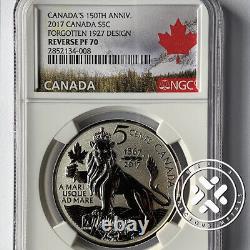 2017 Canada NGC Reverse Proof 70 $5C 1 oz CANADA FORGOTTEN 1927 DESIGN