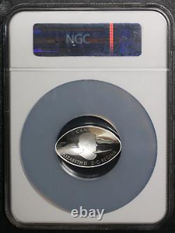 2017 Canada Proof $25 Football Fine Silver Curved Coin NGC PF 70 Early Releases
