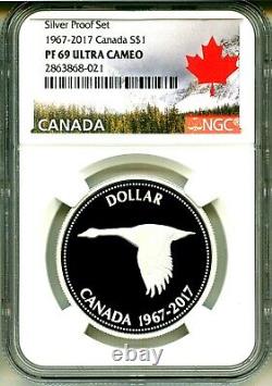 2017 Canada S$1 Canada Goose In Flight Silver Proof Set 1967-2017 NGC PF69 UC