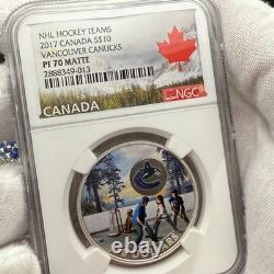 2017 Canada S$10.5 oz PF70 Silver Coin Passion to Play Vancouver Canucks 1 of 2