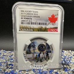2017 Canada S$10.5 oz PF70 Silver Coin Passion to Play Vancouver Canucks 1 of 2