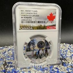 2017 Canada S$10.5 oz PF70 Silver Coin Passion to Play Vancouver Canucks 1 of 2