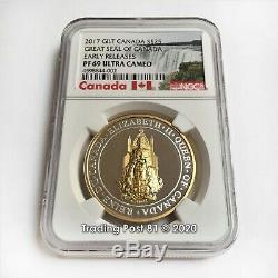 2017 Canada SALE Great Seal of Canada Gilt Silver Coin ER NGC Proof 69