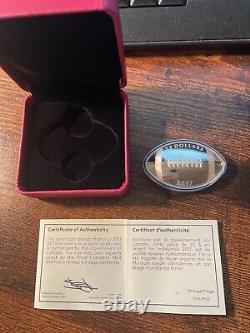 2017 Canada Silver Curved Football Proof with box and COA