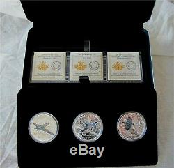 2017 Canada WW II Aircraft 3 x $20 Dollars Silver coin Proof Color Metal box