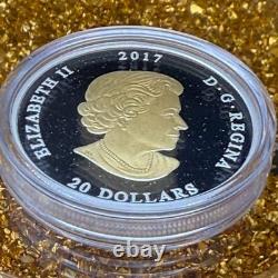 2017 Canadian $20.999 Silver 1 oz Sea Atlantic Starfish, Gold Gilt, COA, Case