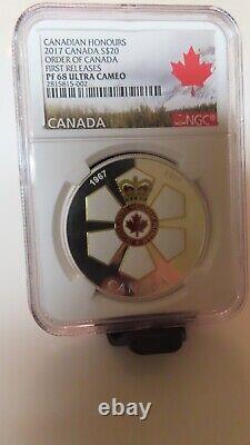 2017 Canadian Honours Order of Canada NGC Graded 1oz 9999 Silver $20 proof PR 68