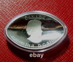 2017 Football-Shaped Curved Convex Canada Coin $25 1 oz. Pure Silver Proof
