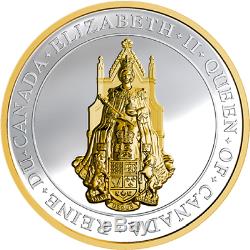 2017 Great Seal of Canada $25 1OZ Pure Silver Gold-Plated Proof Coin