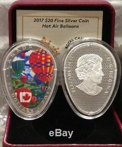 2017 Hot Air Balloons $20 Balloon-Egg-Shaped 1OZ Pure Silver Proof Coin Canada